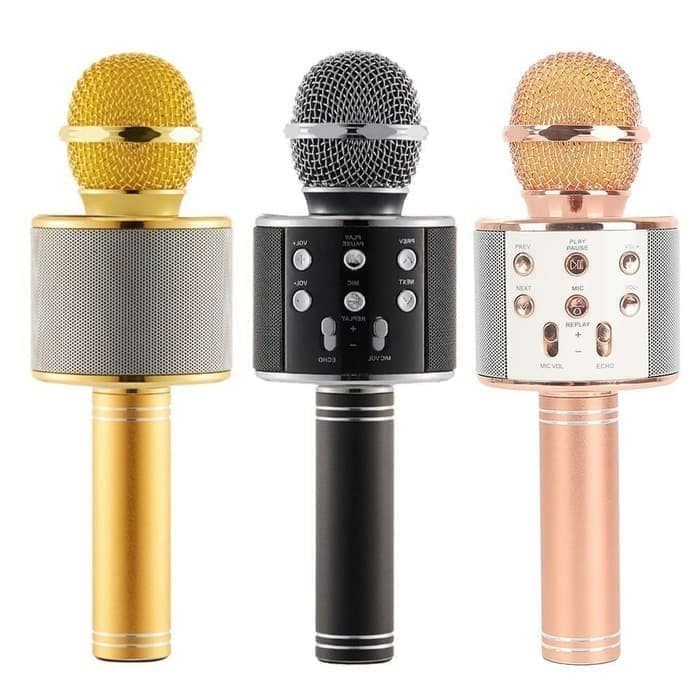 (COD) Mic Karaoke Bluetooth Wireless Portable WS 858 / WS-858 kuning