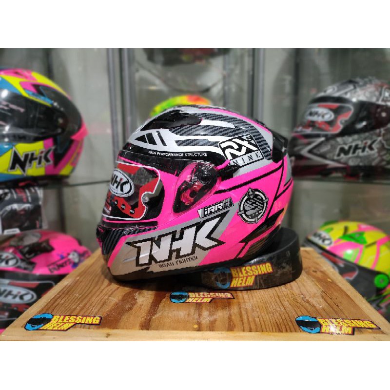 HELM FULL FACE NHK RACER X PINK FLO SILVER