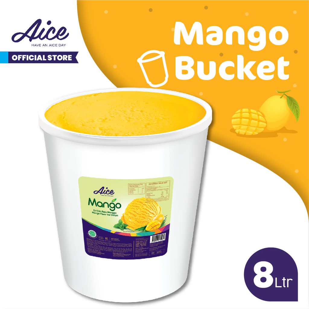 

AICE Mango Bucket Mangga Ice Cream Es Krim Ember 8L Eskrim