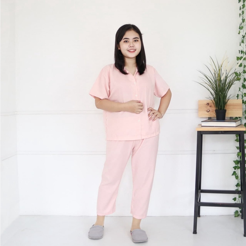 IZANY Piyama Remaja Size 18 Polos BABY PINK Plain