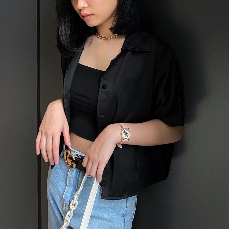 Alexandra Crop Basic Shirt / Kemeja Crop / Kemeja Basic Wanita