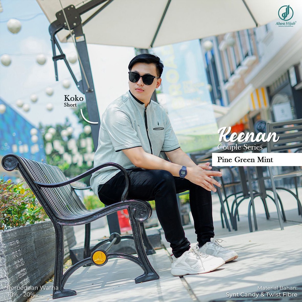 Kemeja Pria Dewasa Pendek | Koko Keenan  Dad  Short Sleve By Alwa Hijab | Kemeja Couplean Terbaru
