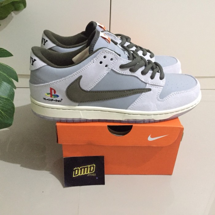 ASLI SEPATU NIKE SB DUNK LOW X TRAVIS SCOTT X PLAYSTATION 5 GREY - 39 SNEAKERS ORIGINAL