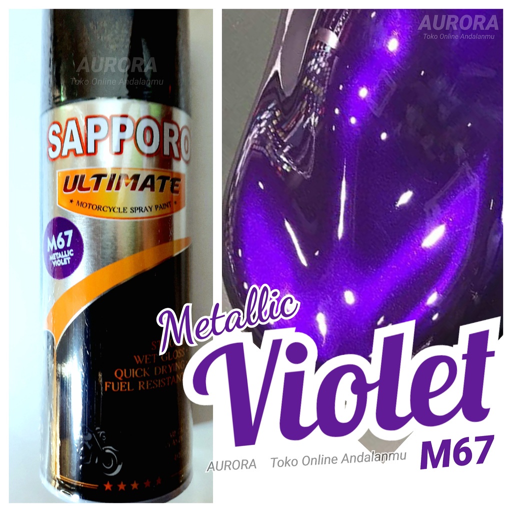 

SAPPORO ULTIMATE Metallic Violet M67 Ungu Metalik Saporo Ultimet Cat Pilox Tahan Bensin 400cc