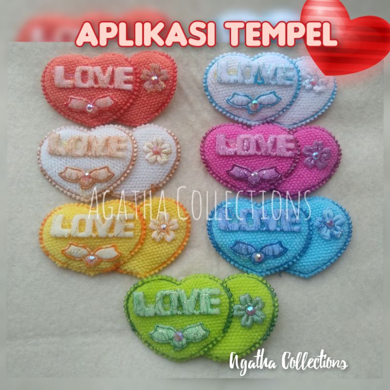APLIKASI TEMPEL MODEL LOVE PER 2 BIJI