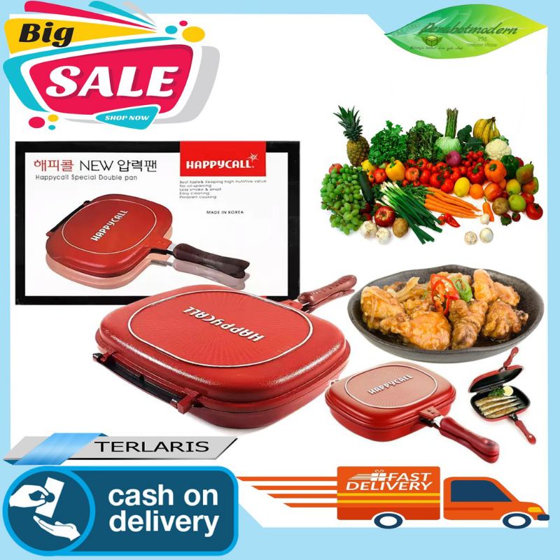 Teflon Happy Call 32cm Jumbo-Double Pan Original Korea-Dapat Karet Cadangan Termurah