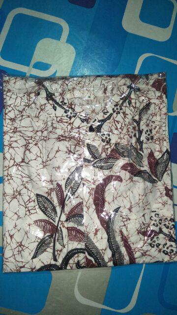 022 Zahira Batik Hrb026 Kenongo Hem Kemeja Batik Pria Lengan Pendek  Katun Primis Halus M L Xl