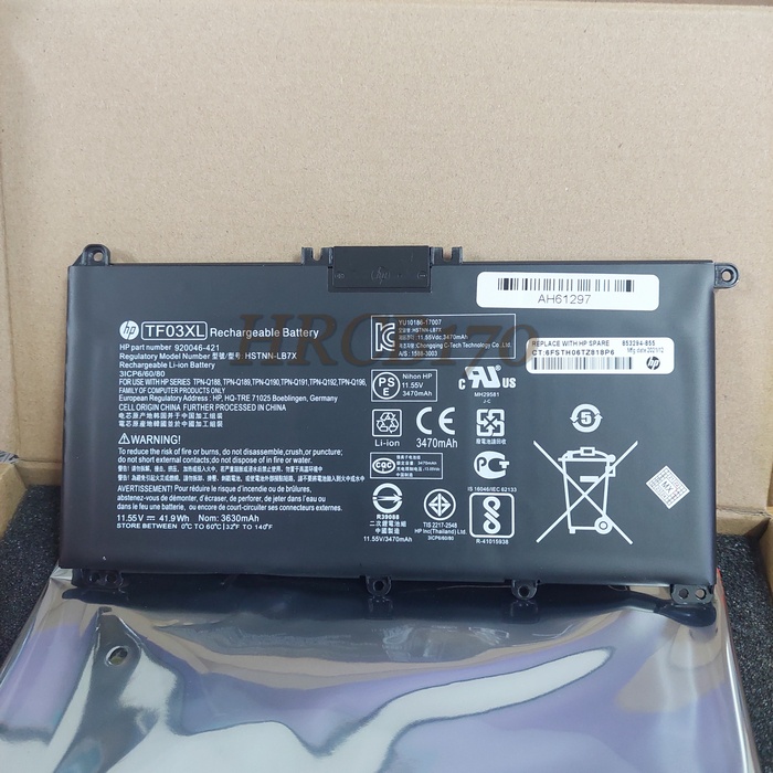 Baterai Batre Laptop Hp Pavilion 15-Cd Tpn-C131 14-Bf011Tx Tf03Xl -New