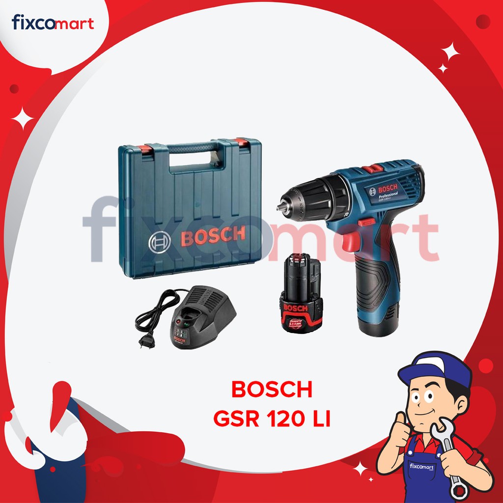 BOSCH Bor Obeng Baterai 12Volt - Bosch Gsr 120-Li