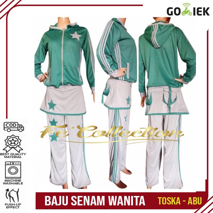 TERLARIS Baju senam rok tosca Abu Rok / baju senam muslimah / baju senam rok / baju olahraga setelan