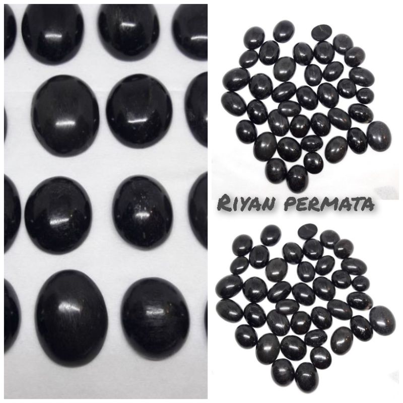 Batu akik kelor hitam asli natural