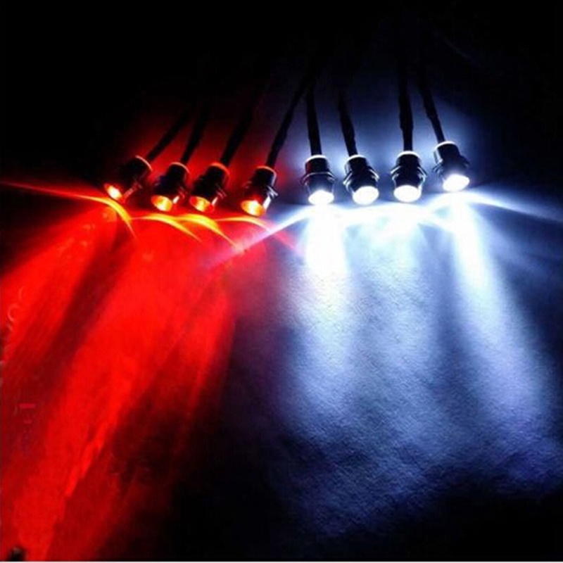 (dreamdreaming.id) Set 8pcs Lampu LED 5mm Warna Putih / Merah Untuk HSP RC