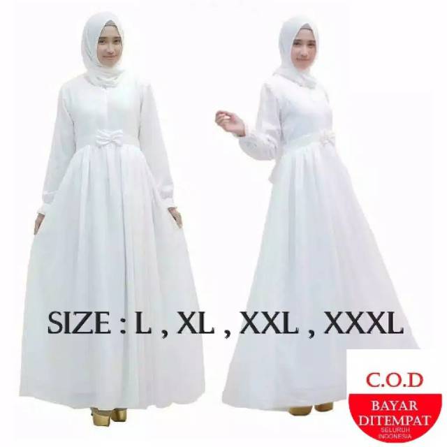 Gamis Polos Putih / Gamis Polos Pengajian / Gamis White