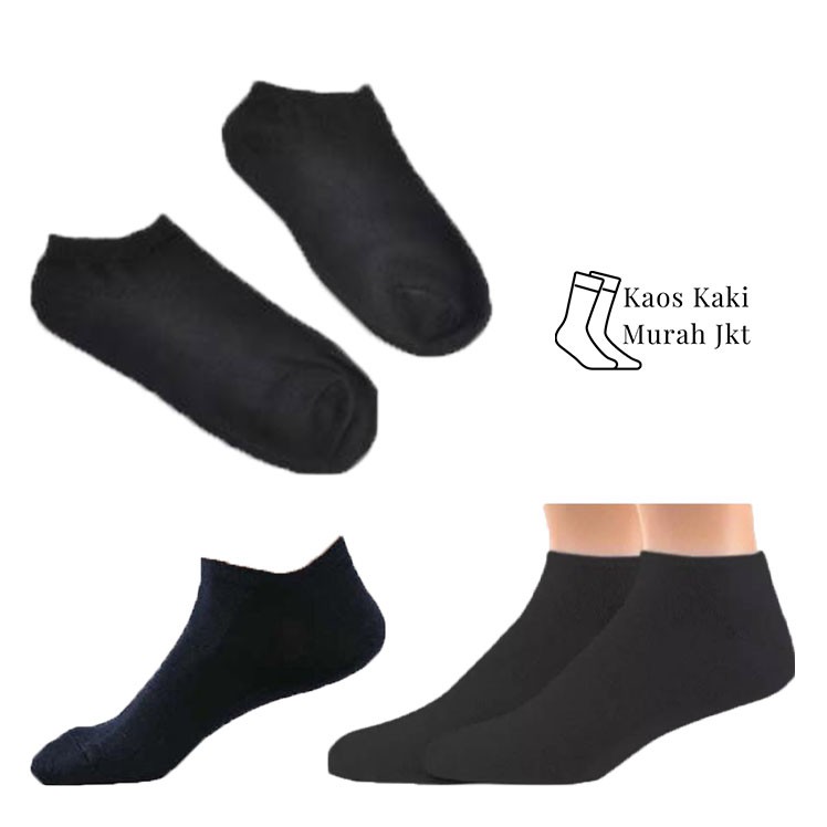 Kaos Kaki Pendek Pria Wanita Hitam Polos Semata Kaki