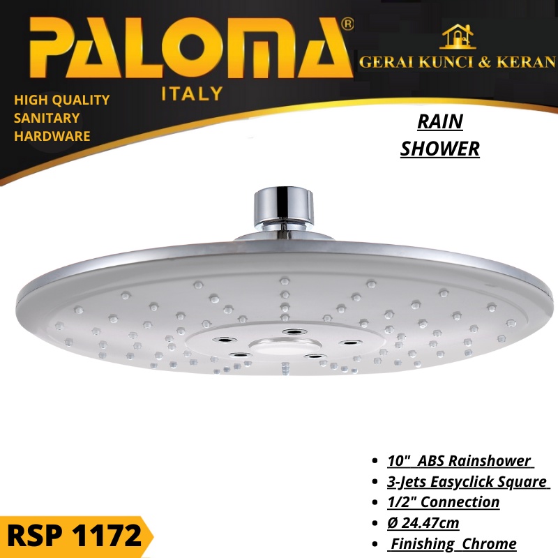 PALOMA 10&quot; RAINSHOWER 3-JET EASYCLICK RSP 1172