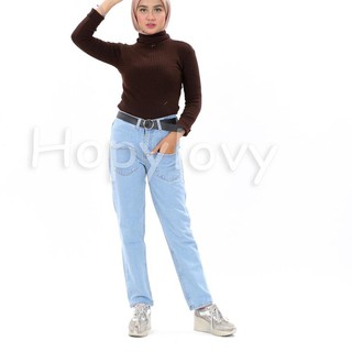 HOT HOPYLOVY Celana  Boyfriend Wanita  Bahan Jeans 