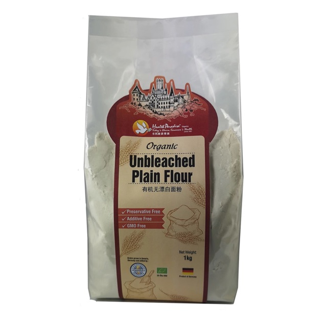 Health Paradise Organic Unbleached Plain / High Protein Flour 500g, 1kg