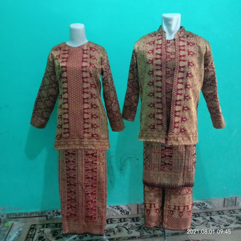 baju pengantin songket Palembang asli tenun