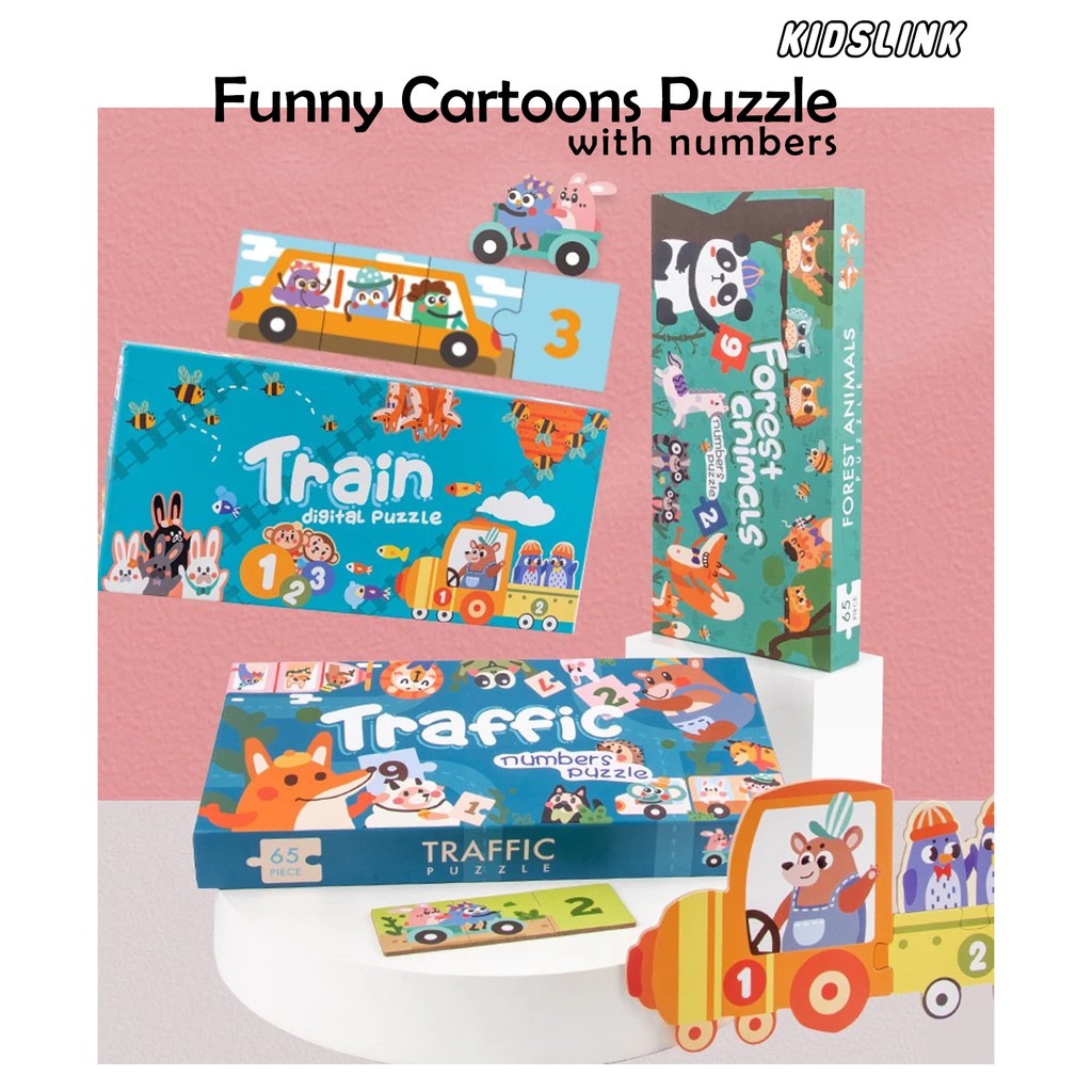 Mainan Edukasi 3D Puzzle Kartun Lucu Angka Funny Cartoons With Number