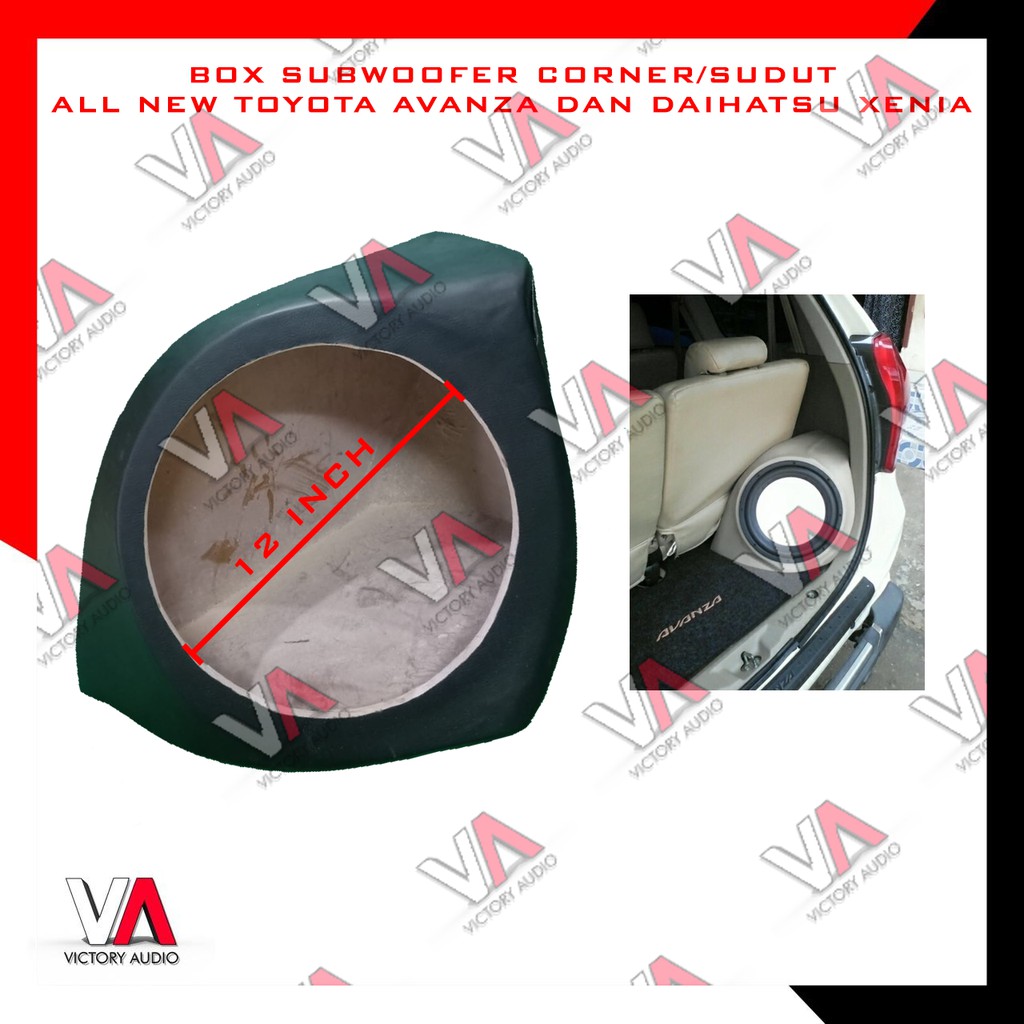 Box Sudut Bahan MDF 18mm Subwoofer Audio Mobil 12 Inch All New Toyota Avanza dan Daihatsu Xenia Baru