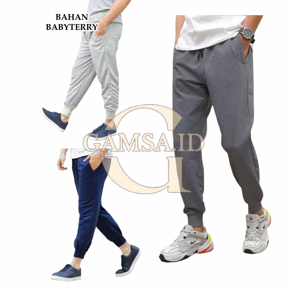 CELANA JOGGER PRIA WANITA - JOGER PANTS BABYTERRY SWEATPANTS TRACKPANT TRAINING PANJANG SPORT CASUAL SANTAI