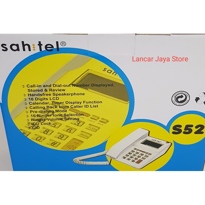 Telepon Cable Rumah / Telepon Kabel Sahitel S52 Putih