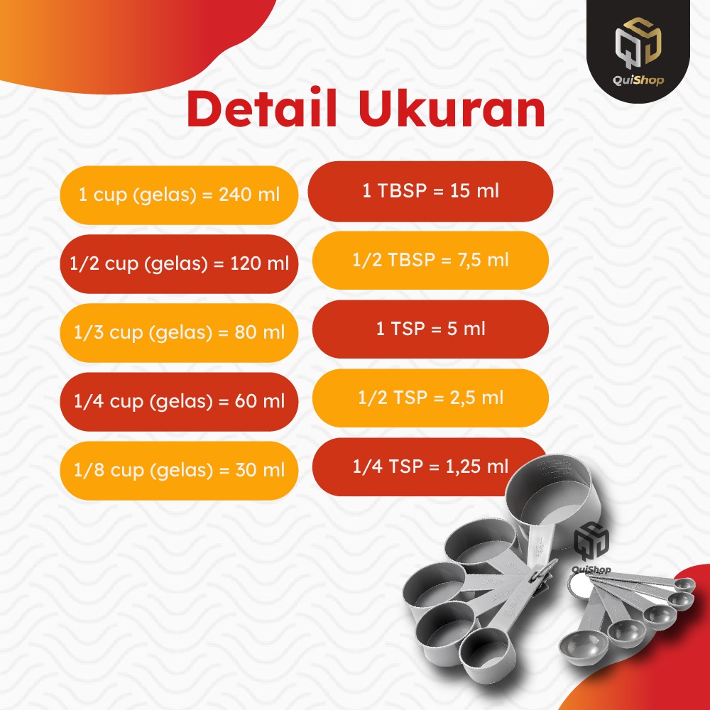 Sendok Takar 10 in 1 Measuring Spoons and Cups Set Sendok Ukur Peralatan Makan Perlengkapan Dapur Termurah Berkualitas