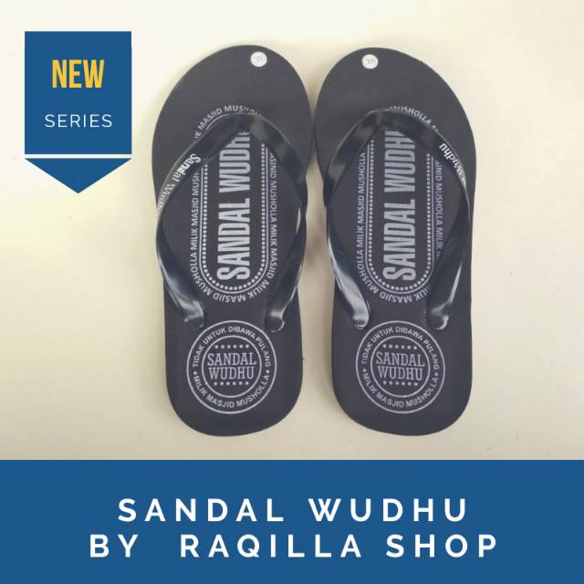 Termurah Paket 10 Pasang Sandal Wudhu Masjid  musholla Black Series (SWH001)