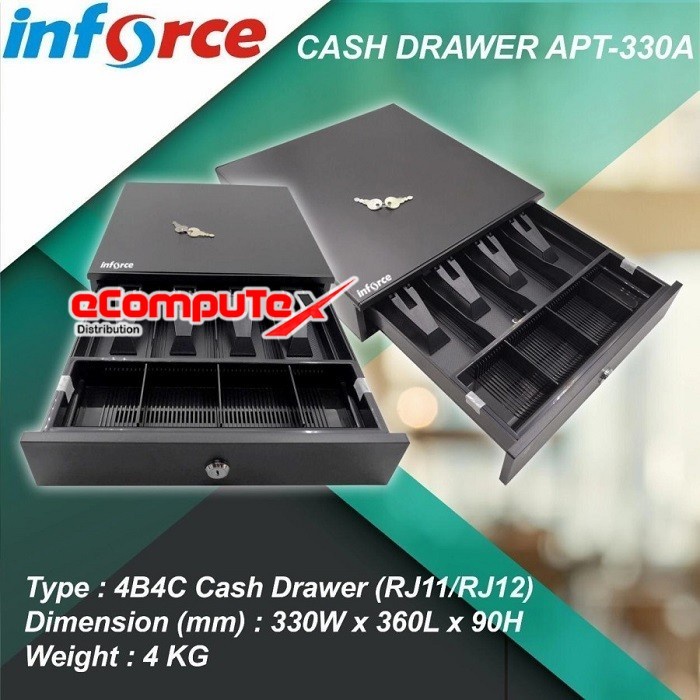 CASH DRAWER INFORCE APT 330A / CASH DROWER APT 330 A LACI KASIR TEMPAT PENYIMPANAN UANG - RESMI