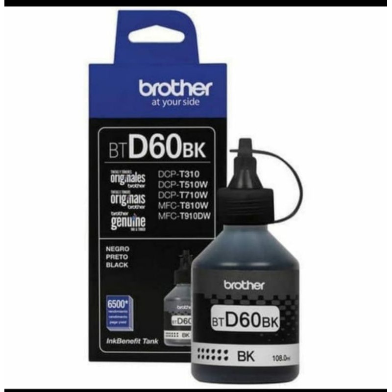 BROTHER Tinta BT-D60BK DCP-T310*DCP-T510W* DCP-T710W* MFC-810W* MFC-910DW* HL-T4000DW* MFC-T4500DW