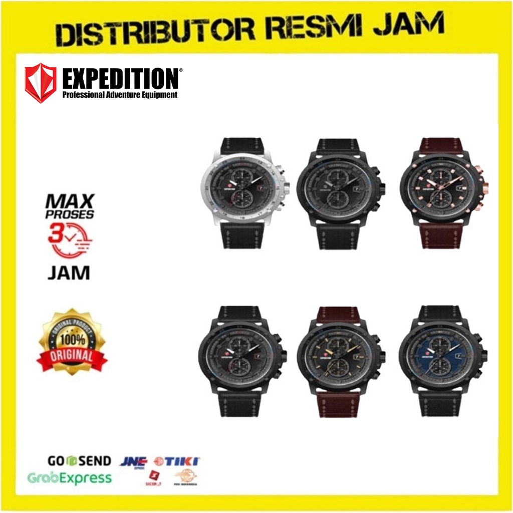 JAM TANGAN PRIA EXPEDITION 6820 / E 6820 / E6820 LEATHER ORIGINAL