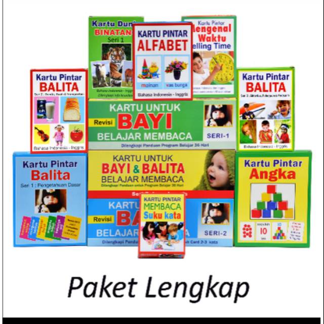Paket Kartu Belajar Lengkap untuk Bayi Balita