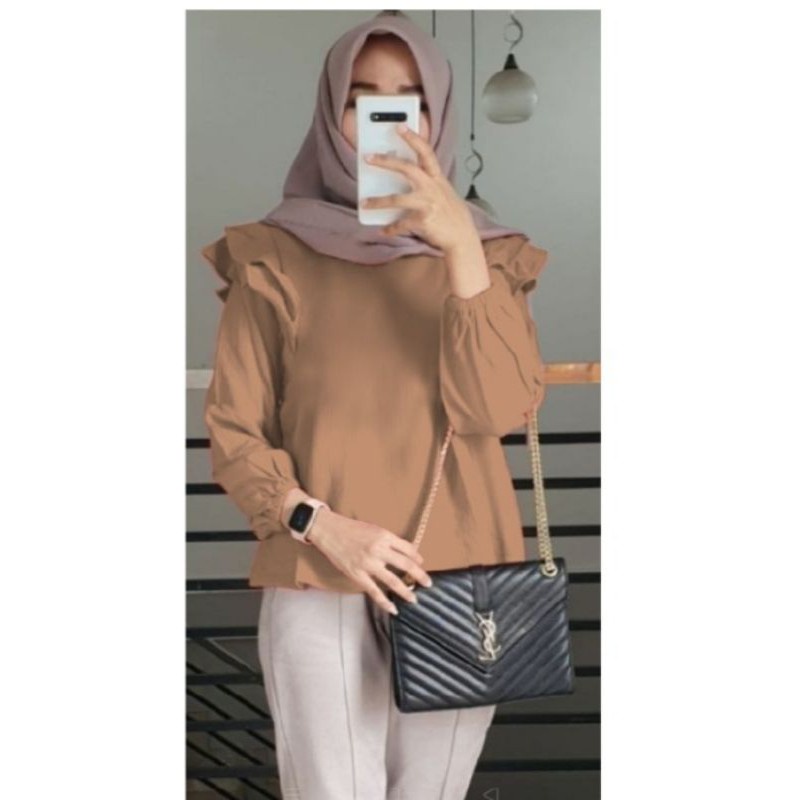 Tq88indonesia Blouse Wanita Kekinian / Blouse Lovely Top / Blus Lengan Panjang / Baju Atasan Wanita Terbaru / Pakaian Santai wanita /Ootd / Blouse Polos