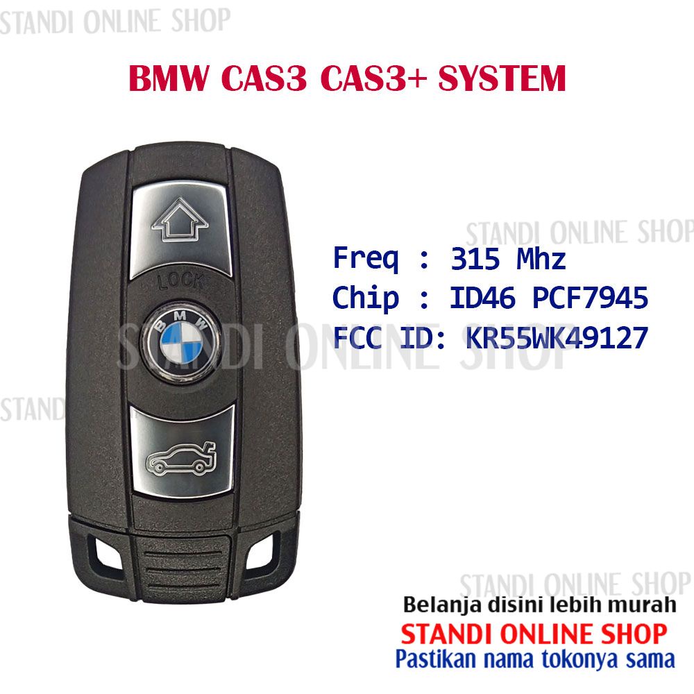 Remote Set Komplit Kunci Smartkey Slot BMW E81 E70 E90 E60 CAS3 315Mhz