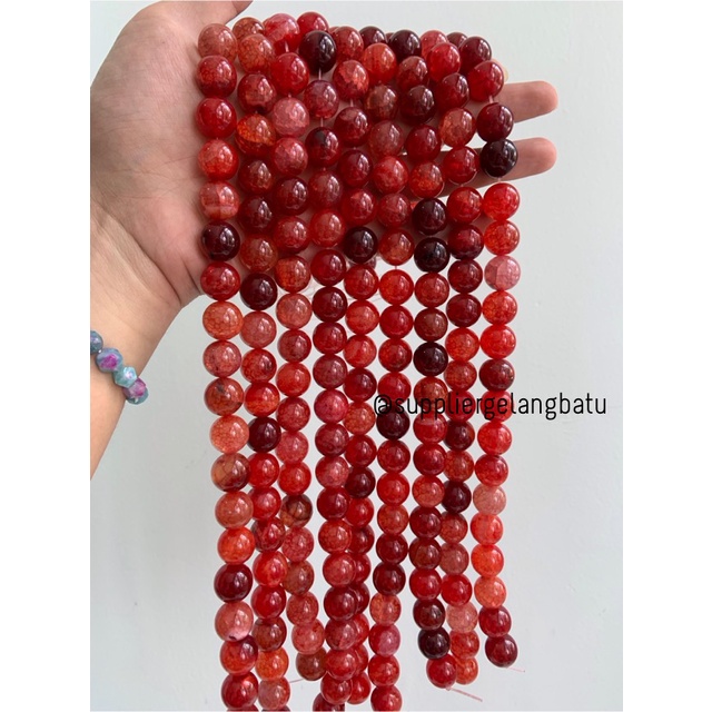 batu red yaspis merah serat 14mm natural perhiasan bahan gelang kalung anting strap mask kerajinan tangan craft citayam fashion week etink vintage elegan bali manik crystal perhiasan