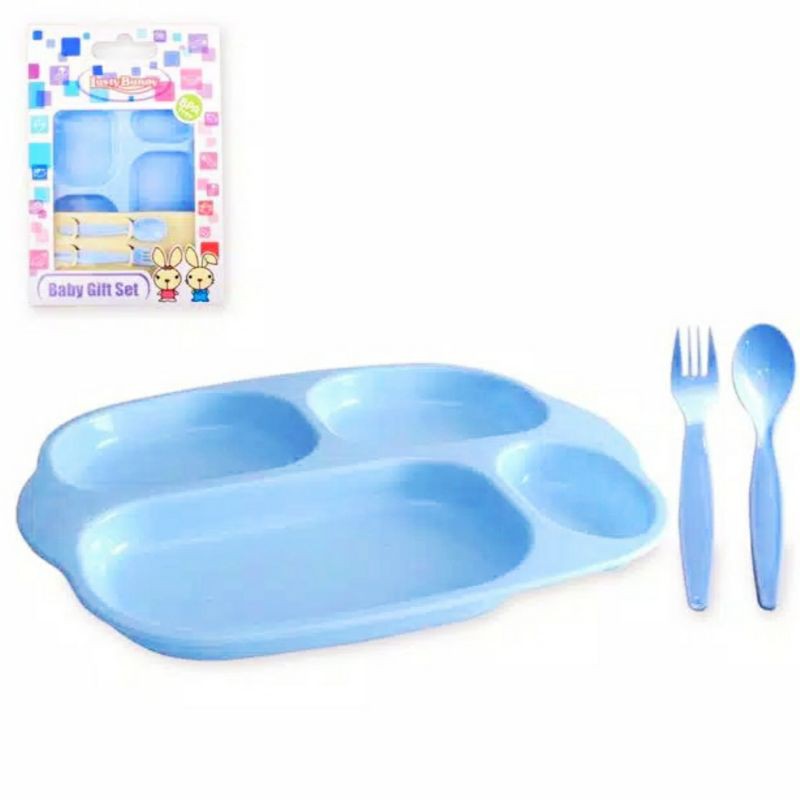 COD / BAYAR DIT4 LUSTY BUNNY Feeding Set LB1383 / Baby Gift Set Peralatan  Makan Mpasi Bayi dan Anak