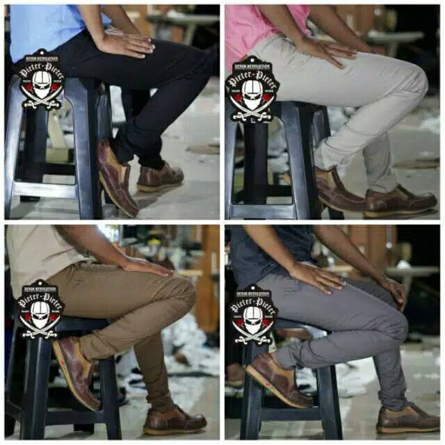 Celana panjang skinny chino pria formal