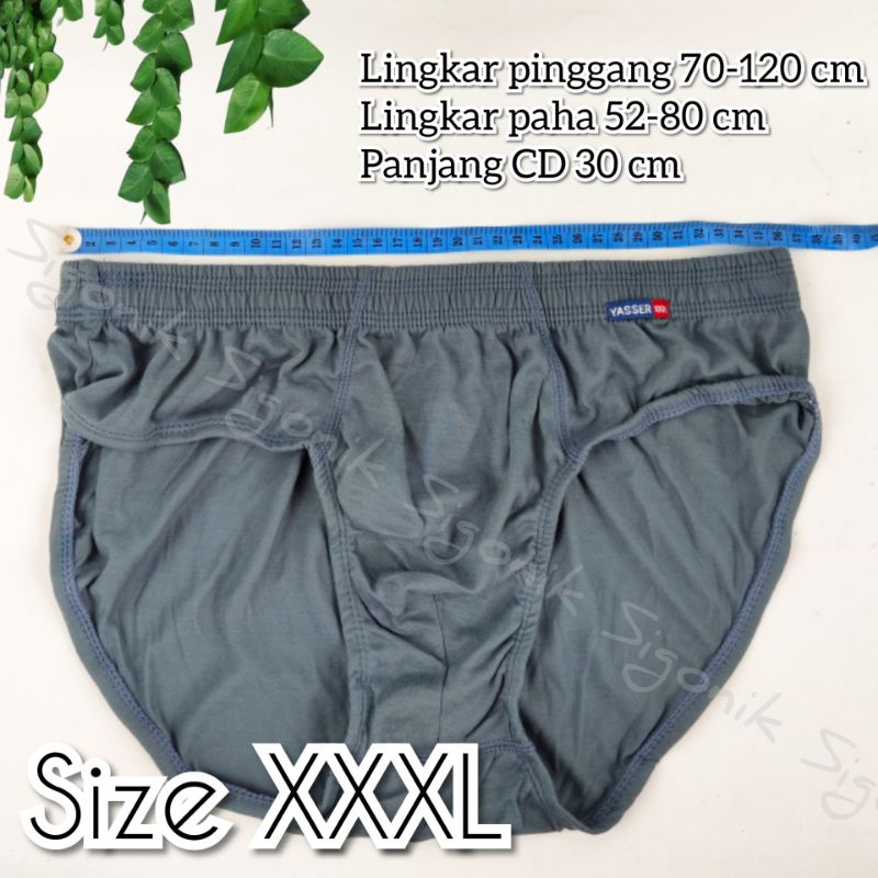 CD Celana Dalam Pria Dewasa Jumbo M L XL XXL XXXL Big Size YASSER Brief Katun Sigonik