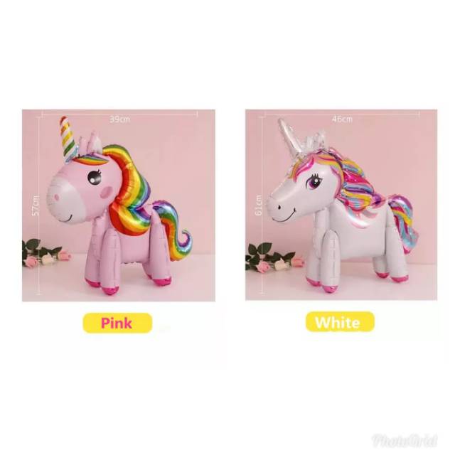 Balon foil unicorn 3d / rakit / boneka