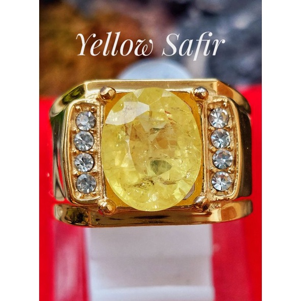 CINCIN PERMATA YELLOW SAFIR AFRIKA ORIGINAL