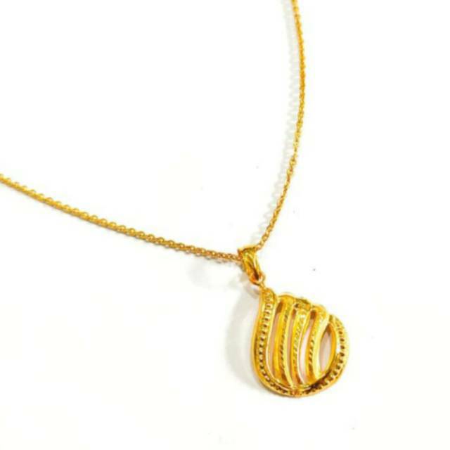 Kalung Emas asli model mainan hati cristal