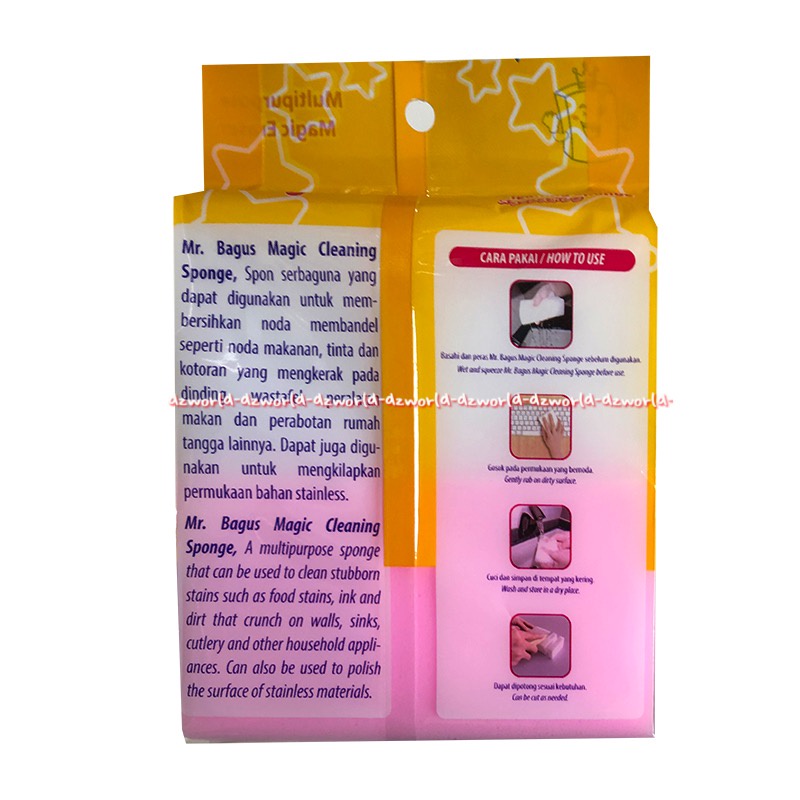 Mr Bagus Magic Cleaning Sponge 2pcs Spon Busa Pembersih Cuci Piring Penghilang Noda Membandel Bandel Mrbagus