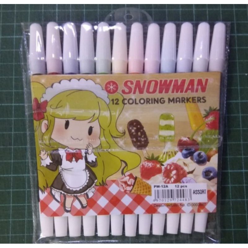 

Spidol snowman isi 12 colors / warna (set)