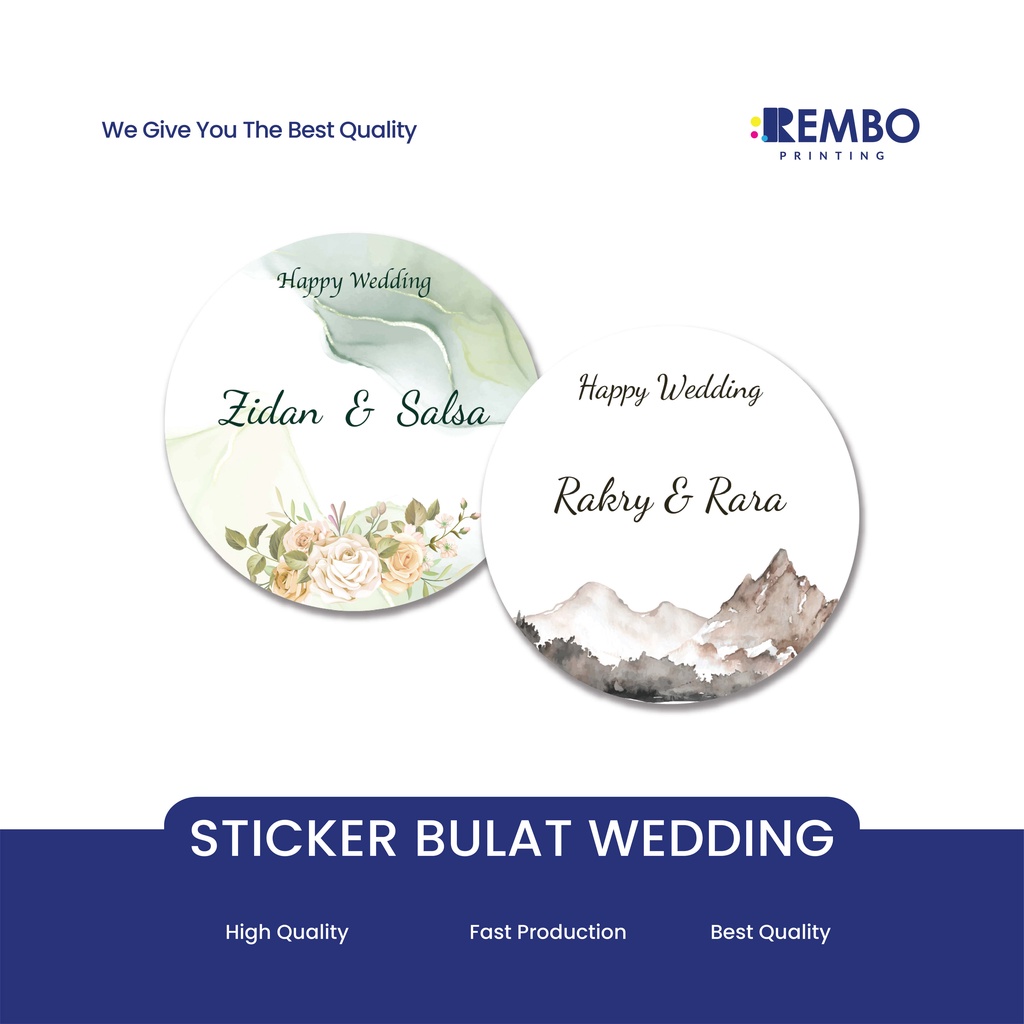 Sticker Wedding/Stiker Nikah/Souvenir Nikah/Sticker Bulat/Segel Souvenir Nikah/Print Murah