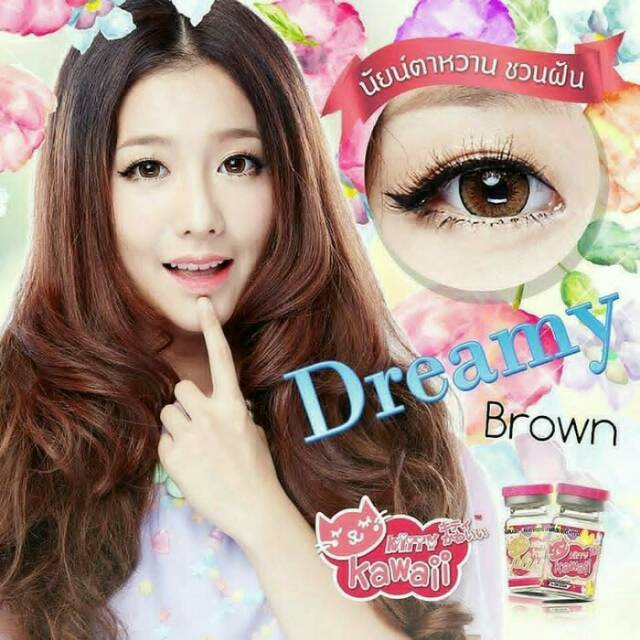 Softlens Dreamy brown by kitty kawai dia 14.5 mm