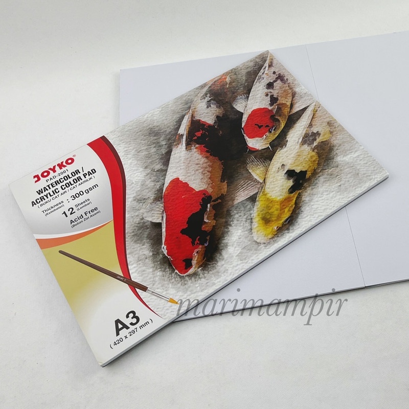 

BUKU GAMBAR / DRAWING WATERCOLOR JOYKO PAD - 2001 A3 300 GSM 12 SHT