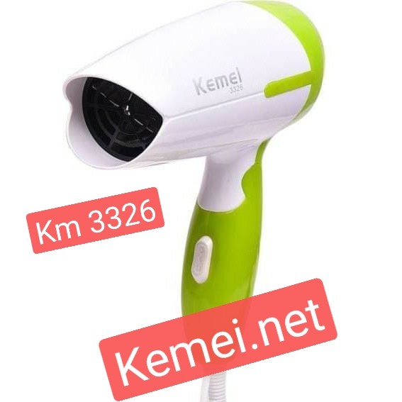 Hair dryer Profesional Kemei Km 3326 travel hair dryer rambut kemei lipat