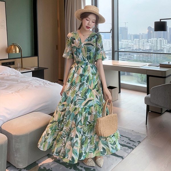 Baju Wanita Long Dress Korea Casual