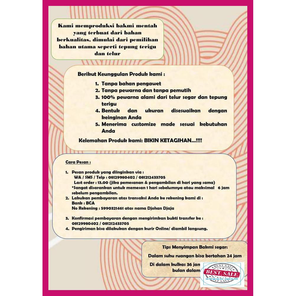 

68Ty8Yg- Grade S / Bakmi Mentah / Ramen / Fresh Noodle / Bakmi Mentah 7Rtyr67-