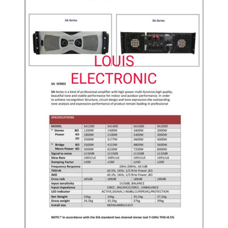 Power Amplifier WISDOM SA2000 SA 2000 ORIGINAL